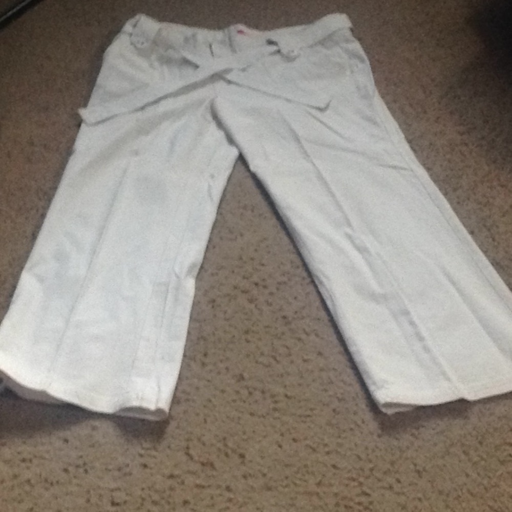 Beige Flair Leg Pants